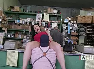 husband ignores as wife fucks shy guy, her big ass bouncing