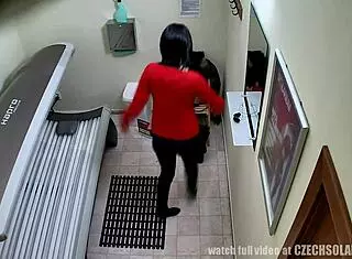 uhh, caught czech voyeur in tanning bed solo!