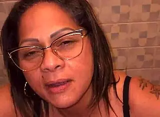 My stepmom caught me with her panties and sucked me?