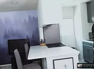 The blonde realtor demonstrates her improved sales technique in a professional setting.