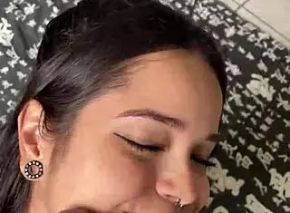 cute submissive girlfriend suckin monster cock sloppy blowjob... oops.