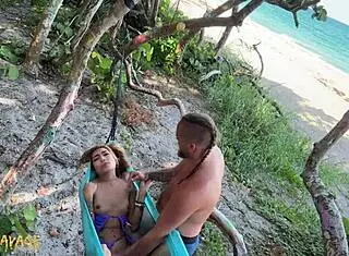 Public fingering action at beach, wow!