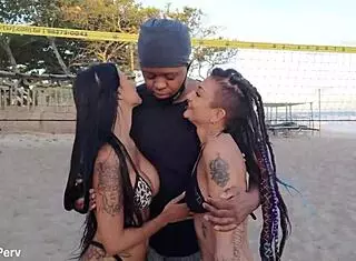 Kelly Oliveira and Caroleta Fucked Hard by BBC After Beach Pickup