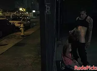 this spex teen in glasses got facialized by a dom in public bondage