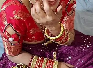 Watch the stepbrother pull out the sister-in-law's breasts in lehenga blouse.