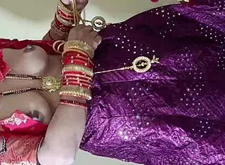 Watch the stepbrother pull out the sister-in-law's breasts in lehenga blouse.