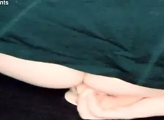 Trans woman rides dildo with toys and crossdressing elements