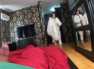 MilfyCalla shows off her cameltoe in yoga pants and gets cumshots on downjackets.