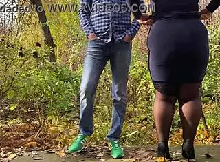 Mother-In-Law Flashes Pussy Outdoors