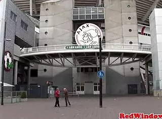 Inked Goth Prostitute Sucks Tourist in Amsterdam