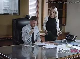 Bored Milf Feels Intense Pleasure In Office Threesome