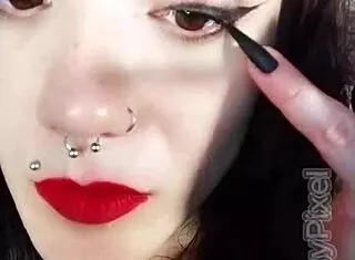 Look At This Hot Brunette Getting Submissive Backstage With Her Pierced Body!