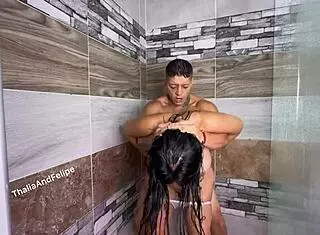 Spying on Sexy Stepsister Thalia Restrepo Showering in Parents' Room