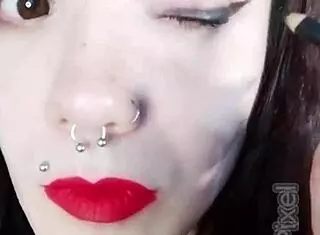 Look At This Hot Brunette Getting Submissive Backstage With Her Pierced Body!