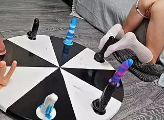 i watched my petite stepsister win her orgasm playing wheel of dildos