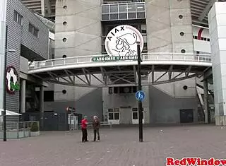 Inked Goth Prostitute Sucks Tourist in Amsterdam