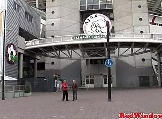 Inked Goth Prostitute Sucks Tourist in Amsterdam