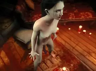 Hey, watch this girl get pounded by a floating dildo in wild solo play!