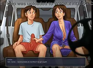 i'm the stepmom and my son in summertime saga, blowjob in car