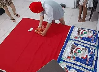 brunettes feel happy preparing for spanish homemade