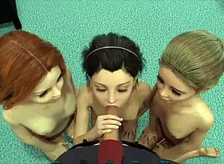 Foursome with my horny 18-year-old stepdaughter and her little teen friends, so hot to fuck!