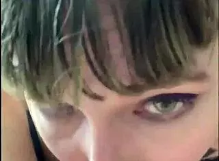 Girlfriend Moaning With Pleasure While Sucking Monster Cock Sloppily