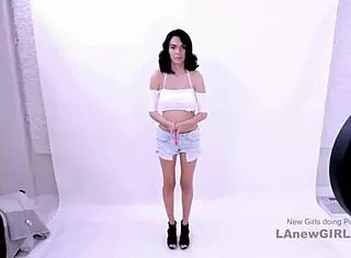 Sexy teen model seduced by producer in photoshoot!