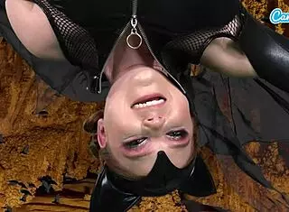 Camsoda - Exciting Amateur Teen in Bat Costume Performs Upside Down with Intense Climax