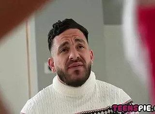 Lovely Teen 18+ Enjoys Sweet Christmas Pie Treat