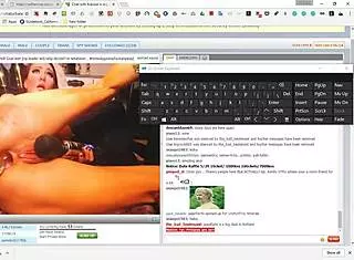 Watch huge dildo stretch those massive tits!