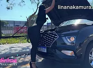 lina nakamura fucks john coffee's bbc outdoors