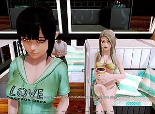 intense harem action in hotel game episode 152