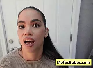 sexy hot brunette angelina moon sucks huge fat dick and slides it deep in her shaved pussy with logan xander.