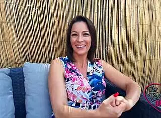 Kyara the naughty nurse tests her slutty limits outdoors.