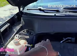 lina nakamura fucks john coffee's bbc outdoors