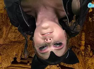 Camsoda - Exciting Amateur Teen in Bat Costume Performs Upside Down with Intense Climax