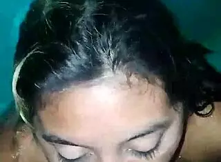 Latina Whore Sucking Dick in Pool, Risking Neighbor's View