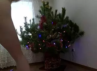 bitch dancing around the christmas tree