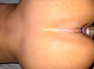 Doggystyle anal with plug 😈