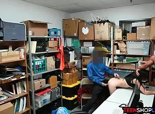 Security Guards Fuck Cute Petite Teen Shoplifter At Work