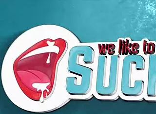 teen nervously sucks cock, working shaft and balls