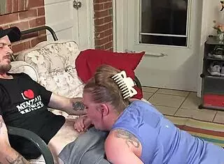 cheating wife caught giving the neighbor a blowjob and smoking 😈