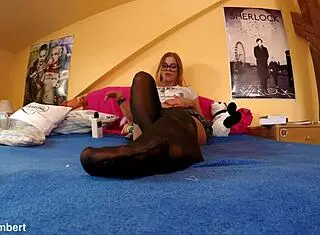 my sexy feet in black stockings