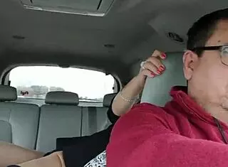 Being fucked by a stranger in the backseat while my wife drives