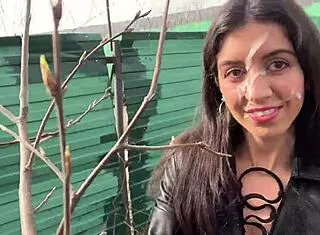 Cum on a girl's face for the park walk?