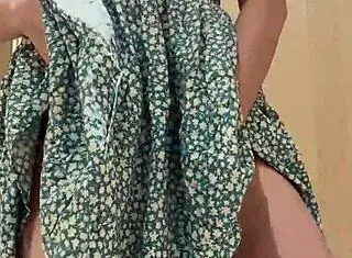 i got caught trying on a cute dress