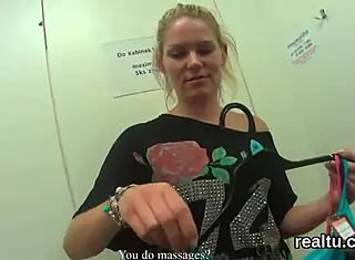 striking czech kitten tempted in mall ripped clothes pov fuck
