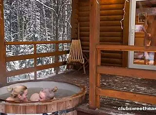 Winter snow special in the hot tub, banging that petite 18+ ass! 🥵