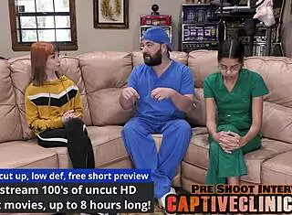 Ditria Rose in lesbian clinic with vibrator and anal spreading