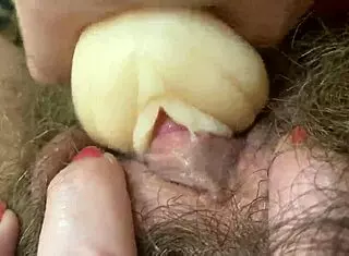 Hardcore solo masturbation with big clit and hairy pussy dripping wet